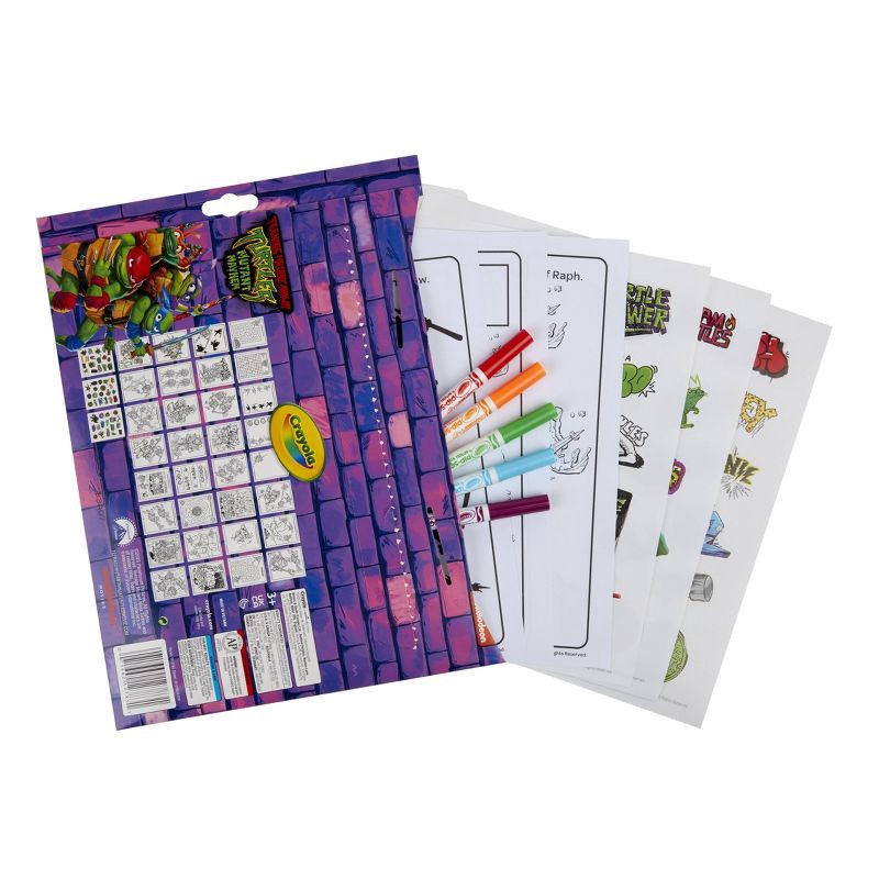 slide 4 of 6, Crayola TMNT Color & Sticker Activity Set: Includes Coloring Sheets, Stickers, Markers, 32 Pages, Ages 3+, 1 ct