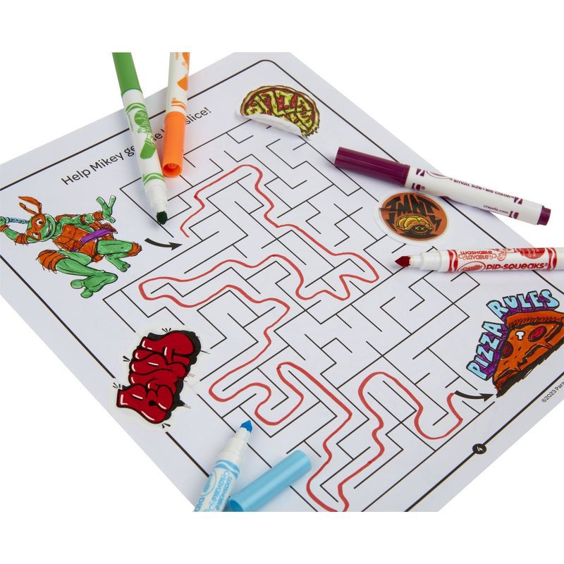 slide 5 of 6, Crayola TMNT Color & Sticker Activity Set: Includes Coloring Sheets, Stickers, Markers, 32 Pages, Ages 3+, 1 ct