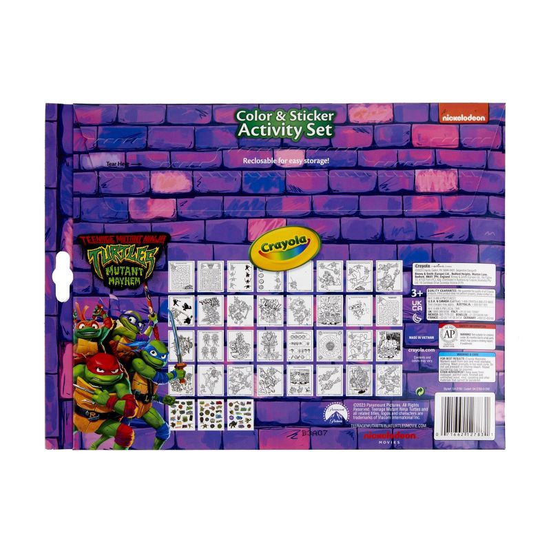slide 6 of 6, Crayola TMNT Color & Sticker Activity Set: Includes Coloring Sheets, Stickers, Markers, 32 Pages, Ages 3+, 1 ct