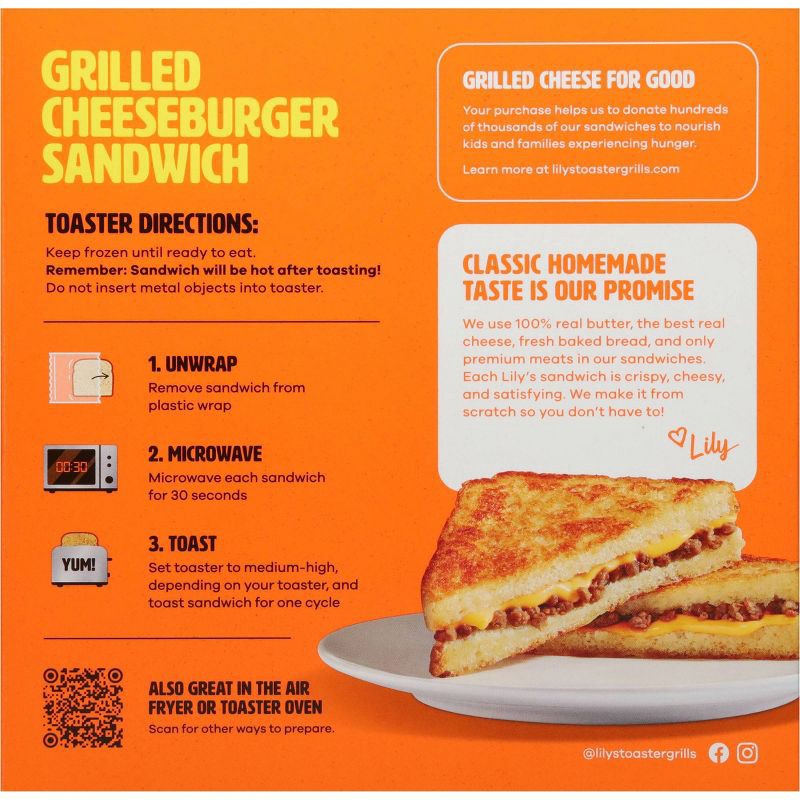 slide 4 of 10, Lily's Toaster Grills Frozen Cheeseburger - 7.1oz, 7.1 oz