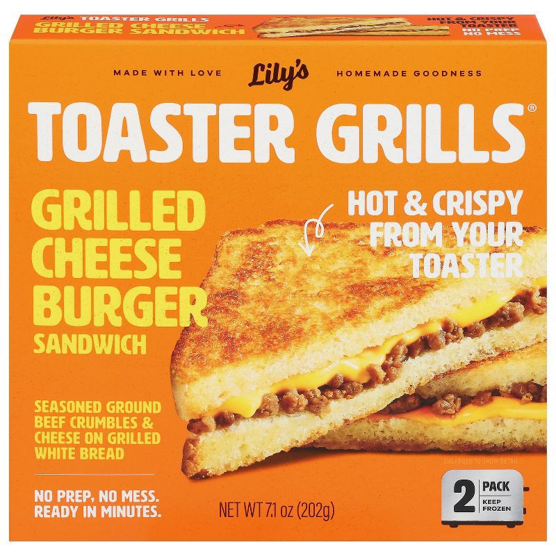 slide 1 of 9, Lily's Toaster Grills Frozen Cheeseburger - 7.1oz, 7.1 oz