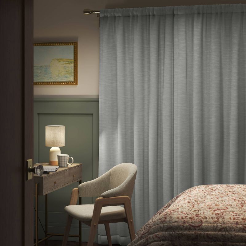 slide 3 of 7, 50"x84" Blackout Henna Window Curtain Panel Gray - Threshold™: Sateen Rod Pocket, UV Protection, OEKO-TEX Certified, 1 ct