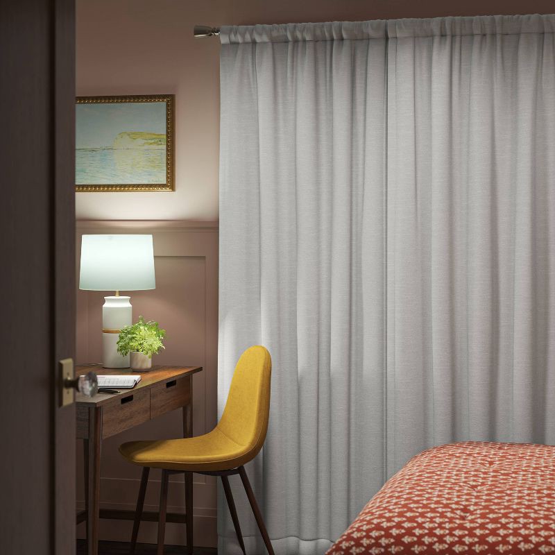 slide 3 of 7, 50"x84" Blackout Henna Window Curtain Panel White - Threshold™: Cotton Sateen, UV Protection, OEKO-TEX Certified, 1 ct