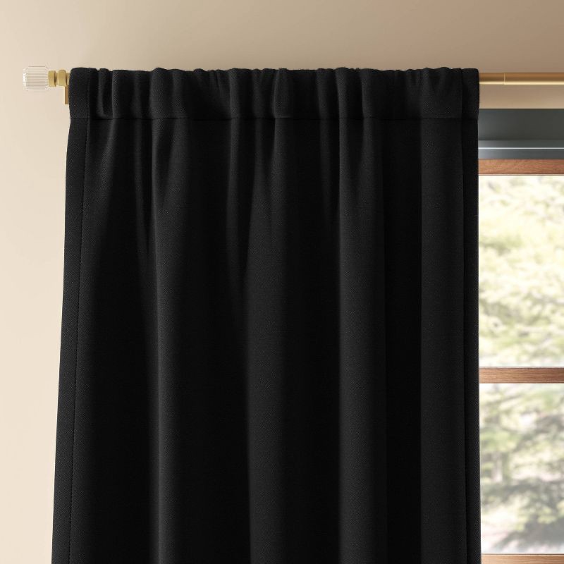 slide 1 of 6, 50"x63" Blackout Henna Window Curtain Panel Black - Threshold™: UV Protection, Solid Sateen, OEKO-TEX Certified, 1 ct