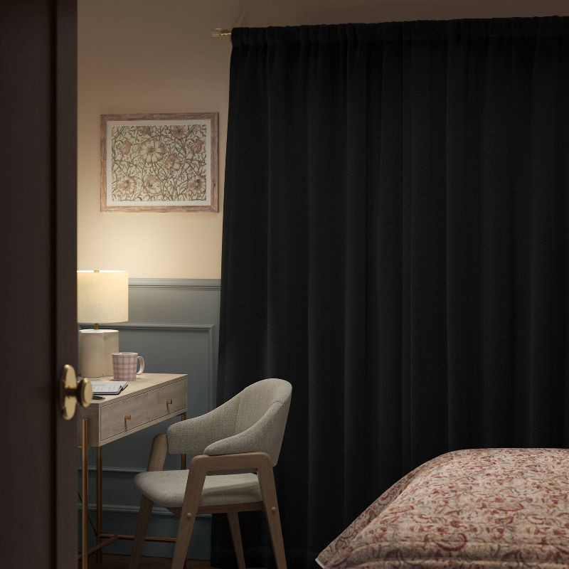 slide 3 of 7, 50"x84" Blackout Henna Window Curtain Panel Black - Threshold™: Cotton Sateen, UV Protection, Rod Pocket, 1 ct
