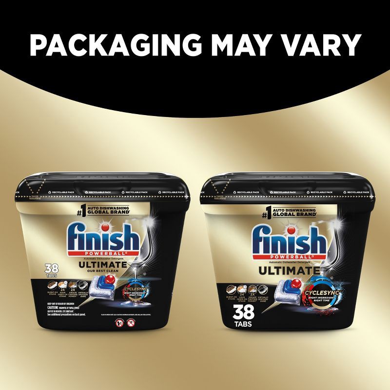 slide 2 of 7, Finish Ultimate Dishwasher Detergent Tabs with CycleSync Technology - 38ct, 38 ct