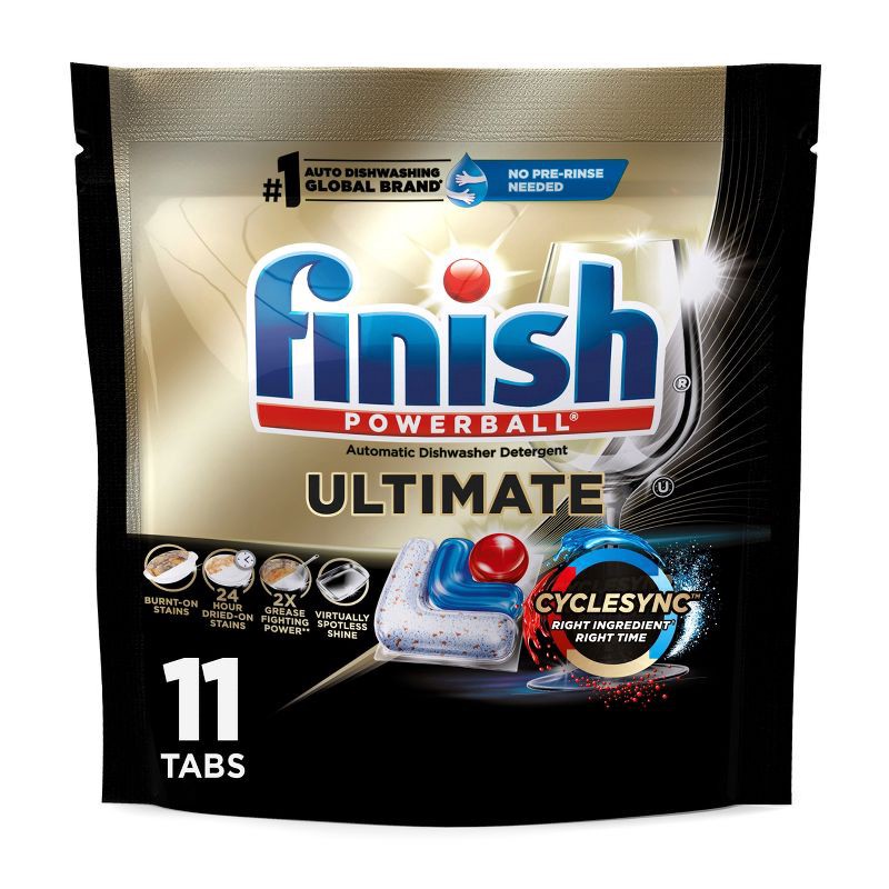 slide 1 of 8, Finish Ultimate Dishwasher Detergent Tabs with CycleSync Technology - 11ct, 11 ct