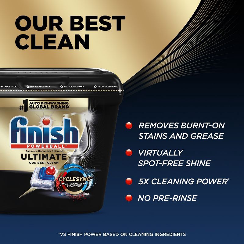 slide 2 of 7, Finish Ultimate Dishwasher Detergent Tabs with CycleSync Technology - 62ct, 62 ct