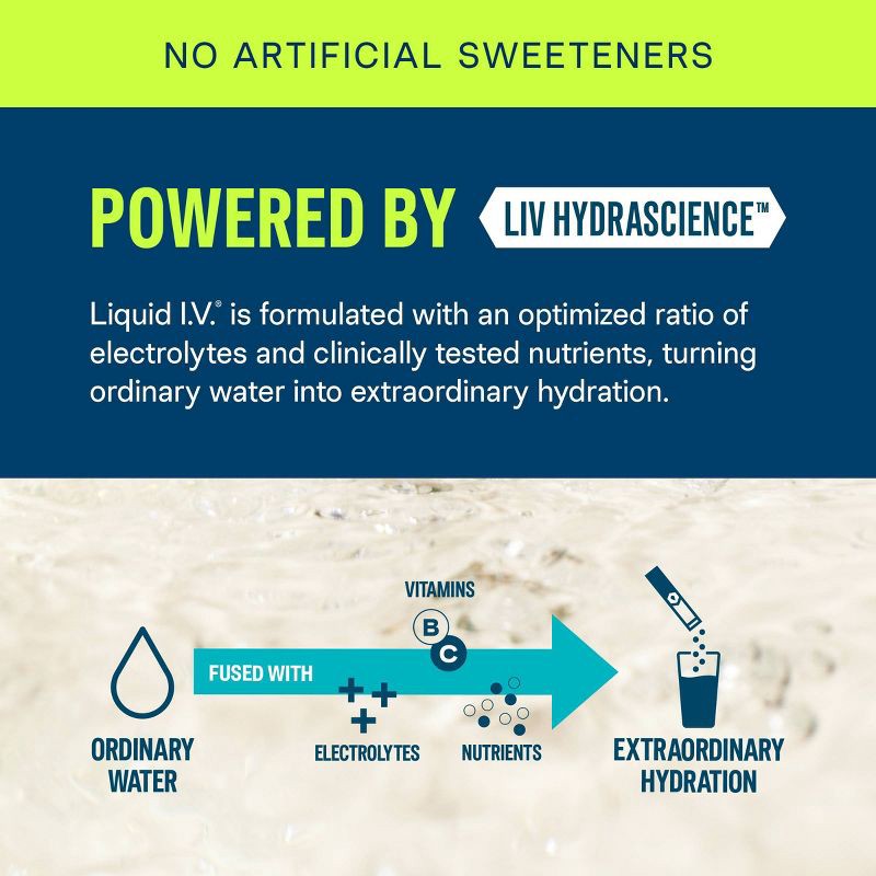 slide 5 of 10, Liquid I.V. Sugar Free Hydration Multiplier Vegan Powder Electrolyte Supplements - Lemon Lime - 0.45oz/10ct, 0.45 oz, 10 ct