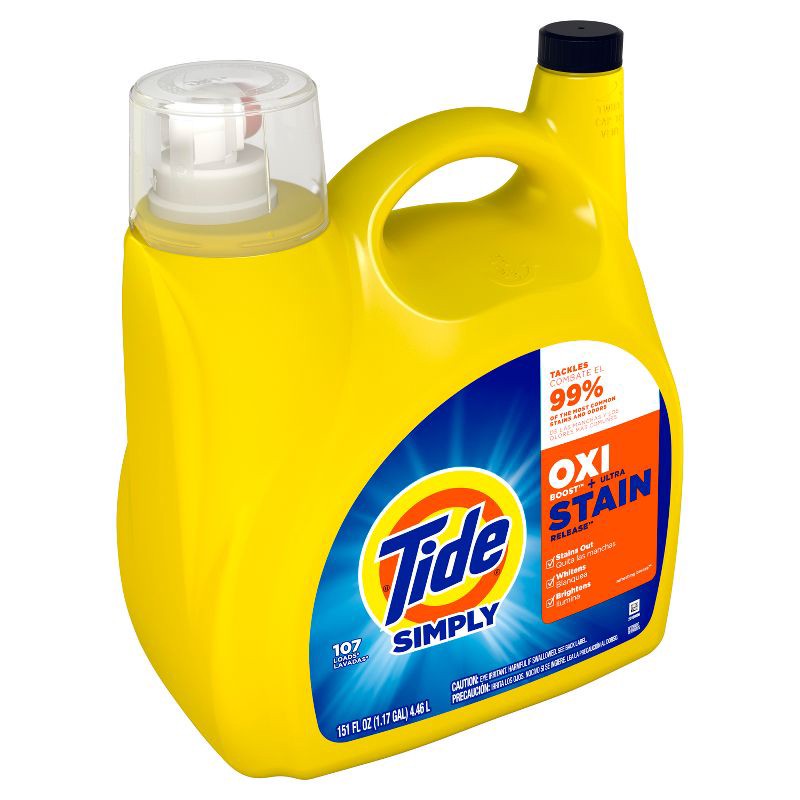 slide 2 of 10, Tide Simply Oxi Liquid Laundry Detergent - 151 fl oz, 151 fl oz