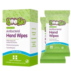Boogie Antibacterial Hand Wipes Alcohol Free - 40ct/2pk