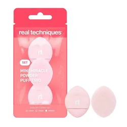 Real Techniques Mini Miracle Powder Puff Trio: Makeup Sponges & Applicators, Polyurethane, Contouring & Concealing