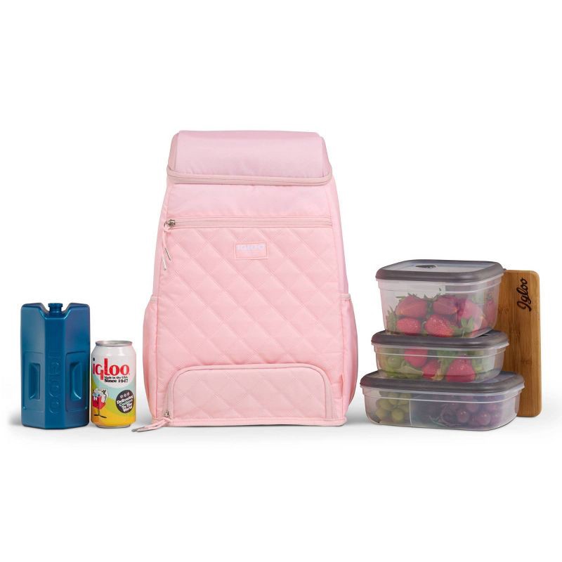 slide 7 of 14, Igloo MaxCold Duo Backpack 20 Cans Soft-Sided Cooler - Rose Quartz, 20 cans