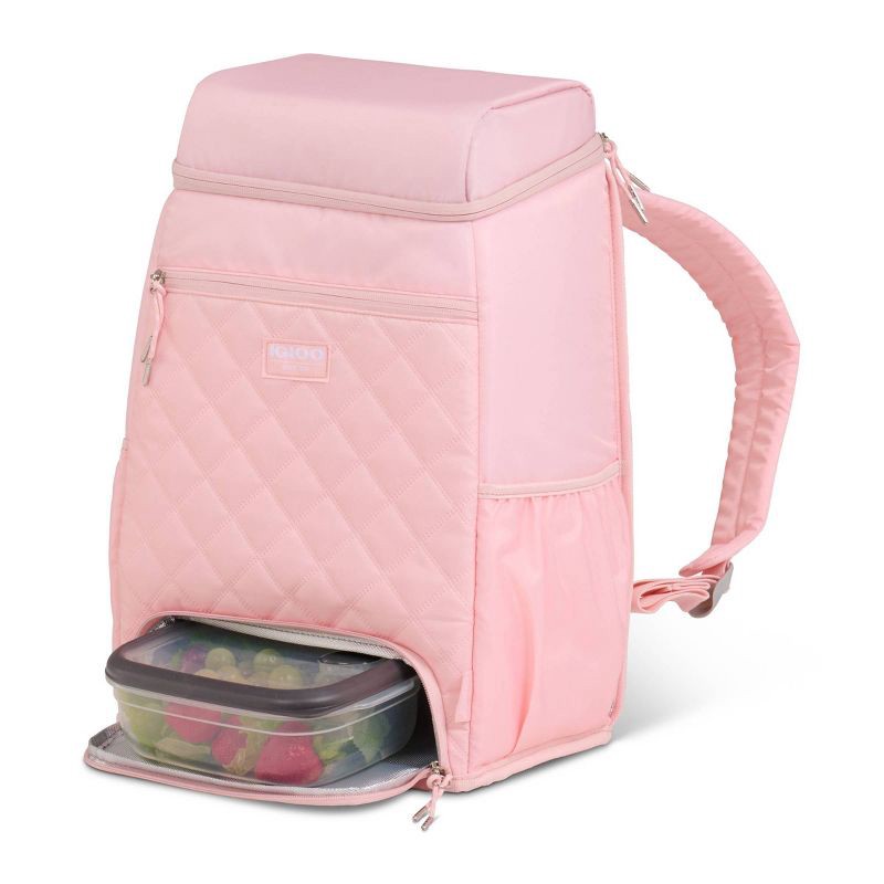 slide 8 of 14, Igloo MaxCold Duo Backpack 20 Cans Soft-Sided Cooler - Rose Quartz, 20 cans