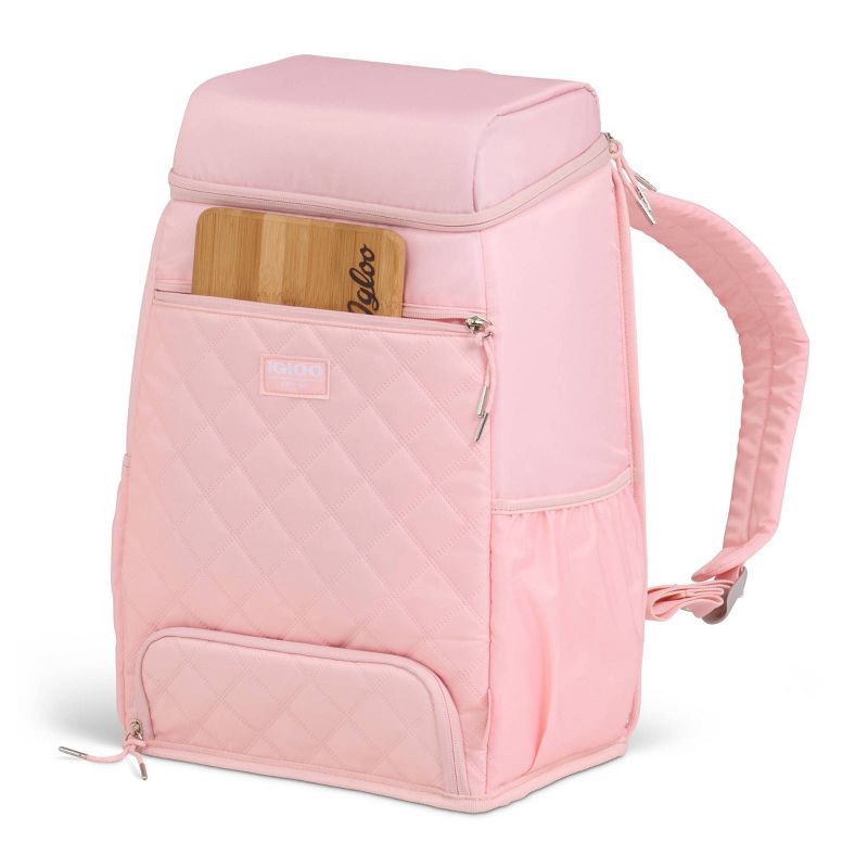 slide 9 of 14, Igloo MaxCold Duo Backpack 20 Cans Soft-Sided Cooler - Rose Quartz, 20 cans