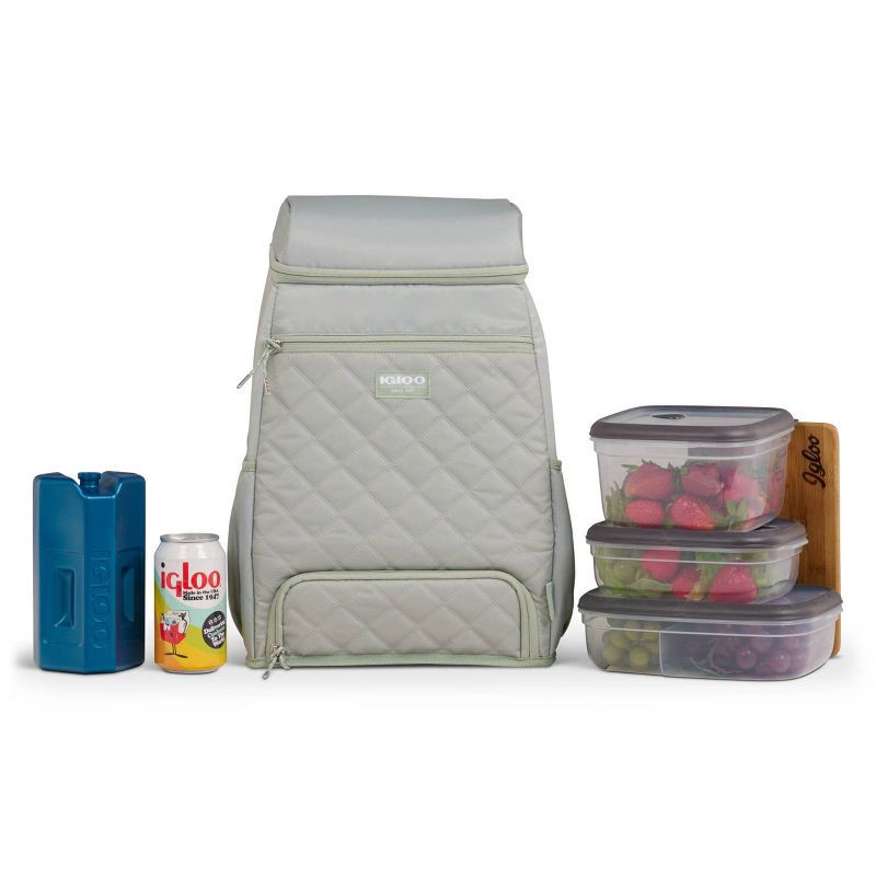 slide 7 of 14, Igloo MaxCold Duo Backpack 20 Cans Soft-Sided Cooler - Sage, 20 cans