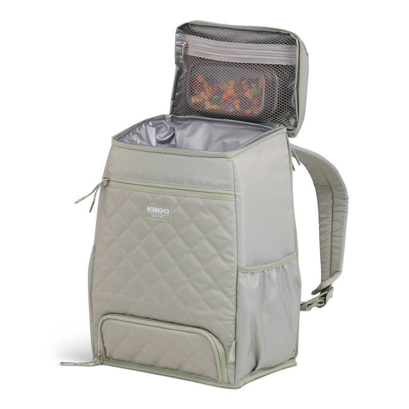 slide 10 of 14, Igloo MaxCold Duo Backpack 20 Cans Soft-Sided Cooler - Sage, 20 cans