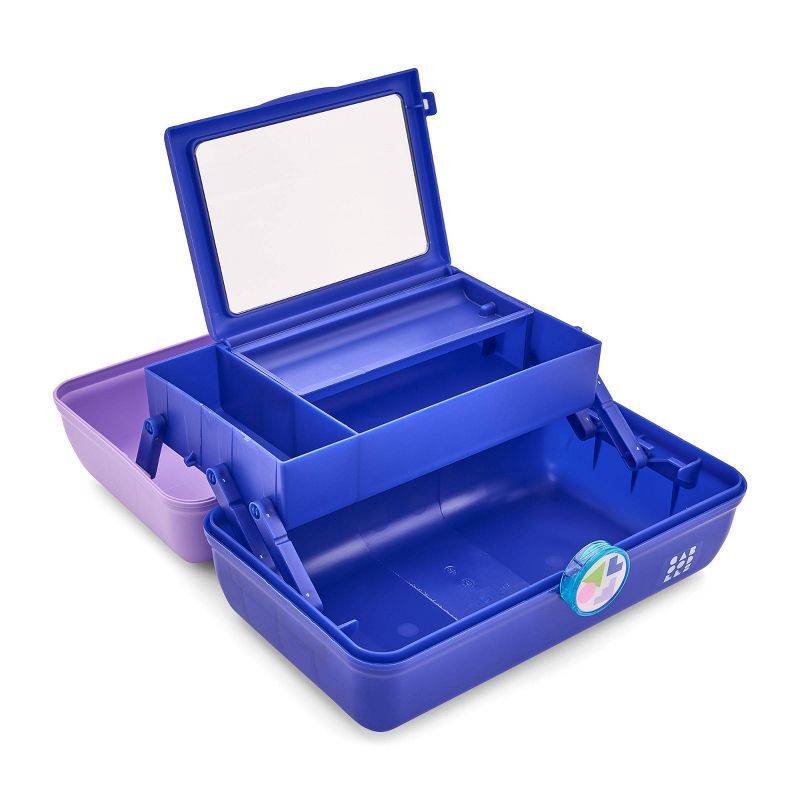 slide 3 of 4, Caboodles On-The-Go Girl Storage Makeup Bag - Lilac Over Cobalt Blue, 1 ct