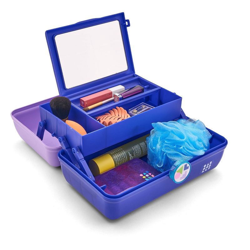 slide 4 of 4, Caboodles On-The-Go Girl Storage Makeup Bag - Lilac Over Cobalt Blue, 1 ct