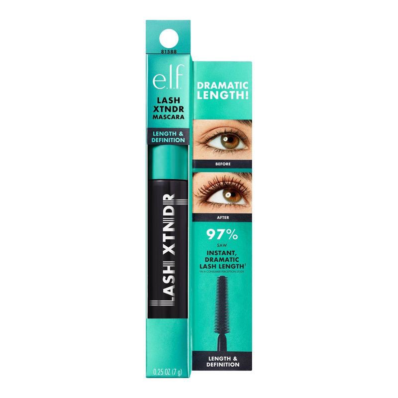 slide 9 of 10, e.l.f. Lash XTNDR Tubing Mascara - Pitch Black - 0.25oz, 0.25 oz