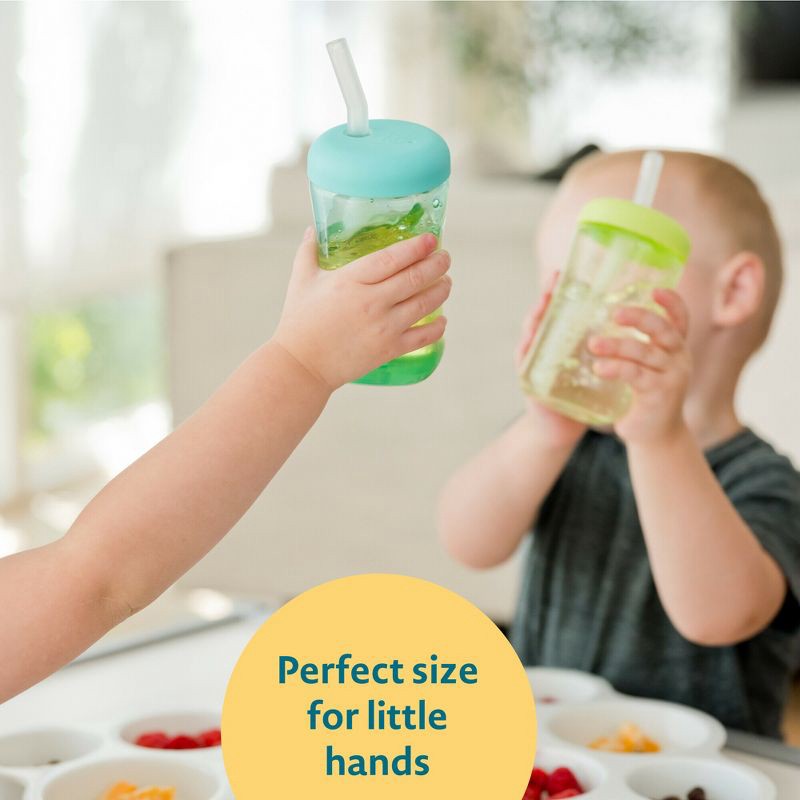 slide 4 of 7, The First Years 7oz Squeeze and Sip Straw Cup - Green - 2pk, 2 ct; 7 oz