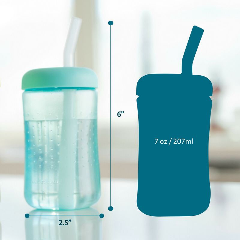 slide 5 of 7, The First Years 7oz Squeeze and Sip Straw Cup - Green - 2pk, 2 ct; 7 oz