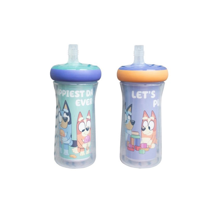 slide 1 of 6, The First Years Bluey 9oz Insulated Straw Cup - 2pk, 2 ct; 9 oz