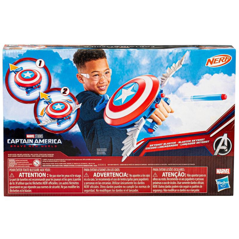 slide 4 of 10, Captain America Brave New World NERF Skyshot Blaster, 1 ct