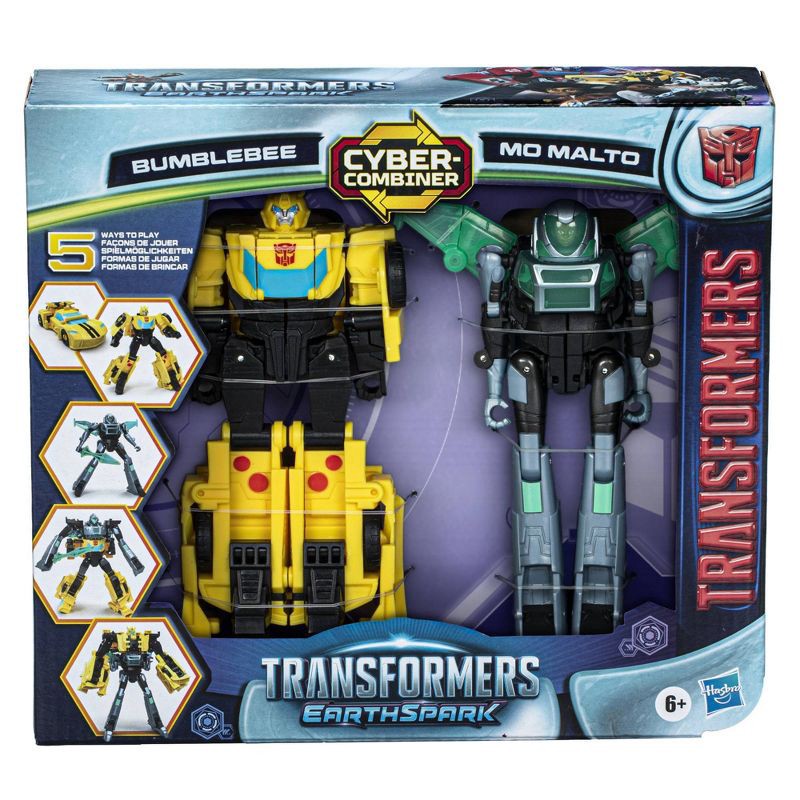 slide 2 of 6, Transformers EarthSpark Bumblebee and Mo Malto Cyber-Combiner Action Figure Set - 2pk, 2 ct
