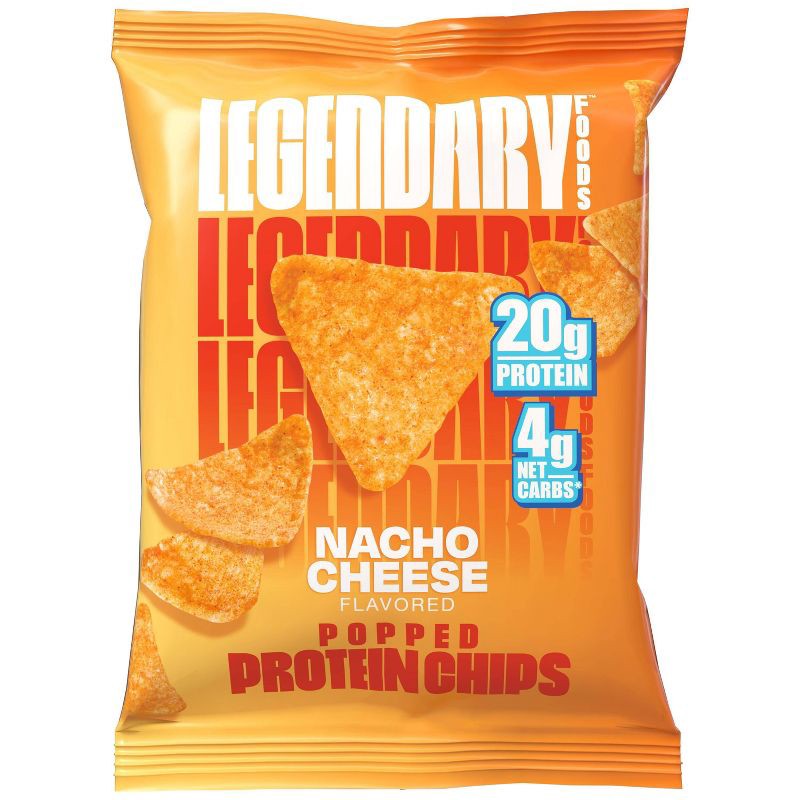 slide 3 of 5, Legendary Foods Gluten Free and Keto Friendly Popped Protein Chips - Nacho Cheese - 4.8oz/4ct, 4 ct; 4.8 oz