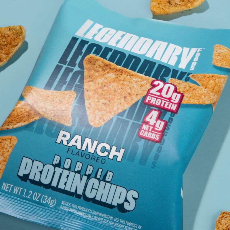 slide 5 of 5, Legendary Foods Gluten Free and Keto Friendly Popped Protein Chips - Ranch - 4.8oz/4ct, 4 ct; 4.8 oz