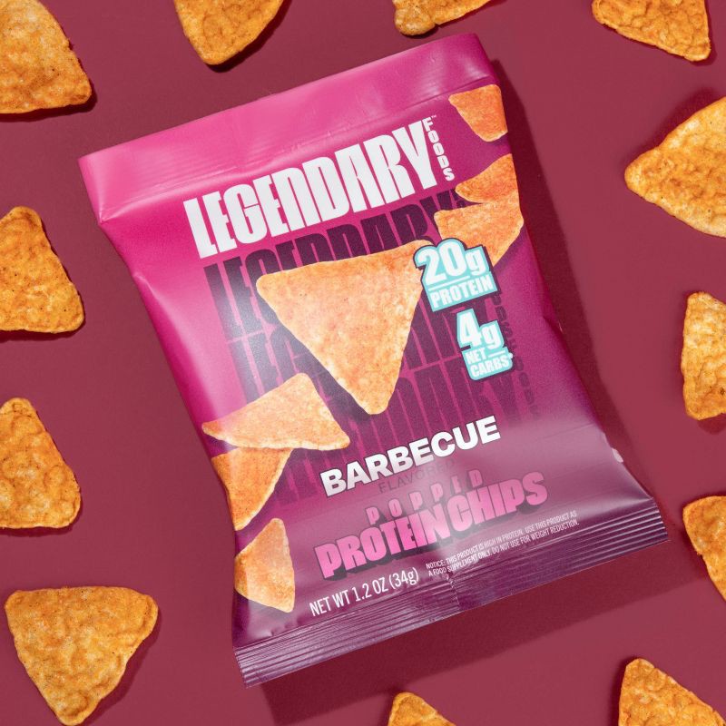 slide 2 of 5, Legendary Foods Gluten Free and Keto Friendly Popped Protein Chips - BBQ - 4.8oz/4ct, 4 ct; 4.8 oz