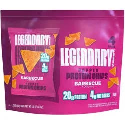 Legendary Foods Gluten Free and Keto Friendly Popped Protein Chips - BBQ - 4.8oz/4ct