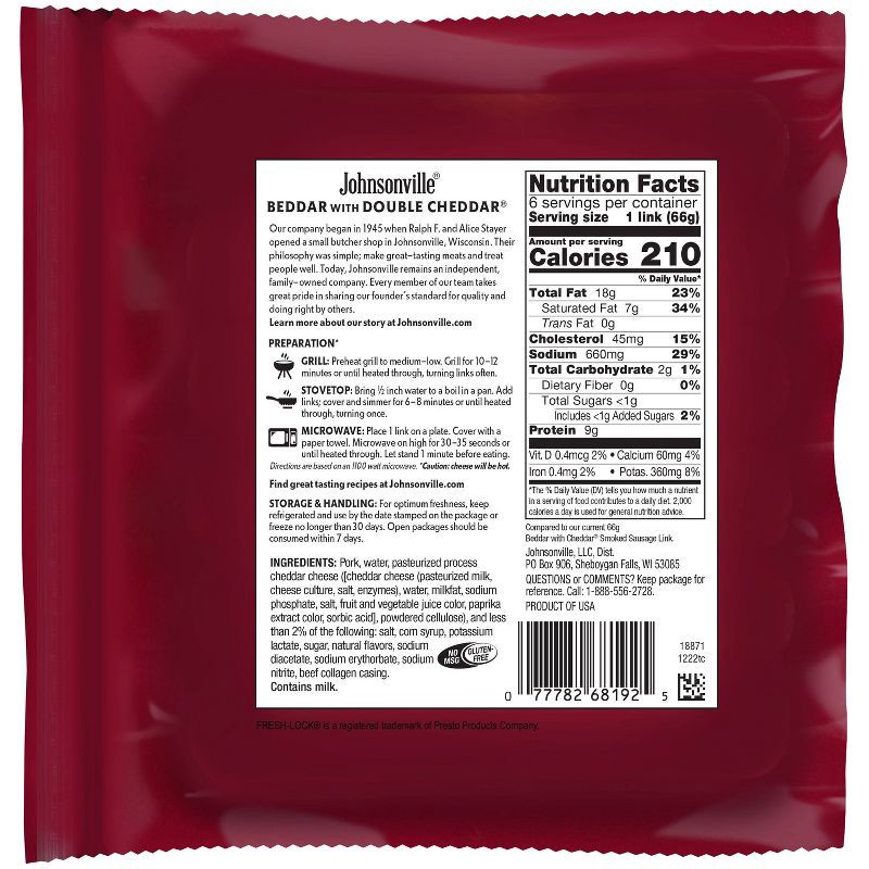 slide 2 of 3, Johnsonville Double Beddar Smoked Sausage - 14oz/6ct, 6 ct; 14 oz