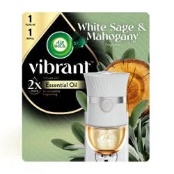 Air Wick Scented Oil Air Freshener - White Sage & Mahogany 1 Warmer + 1 Refill - 2ct