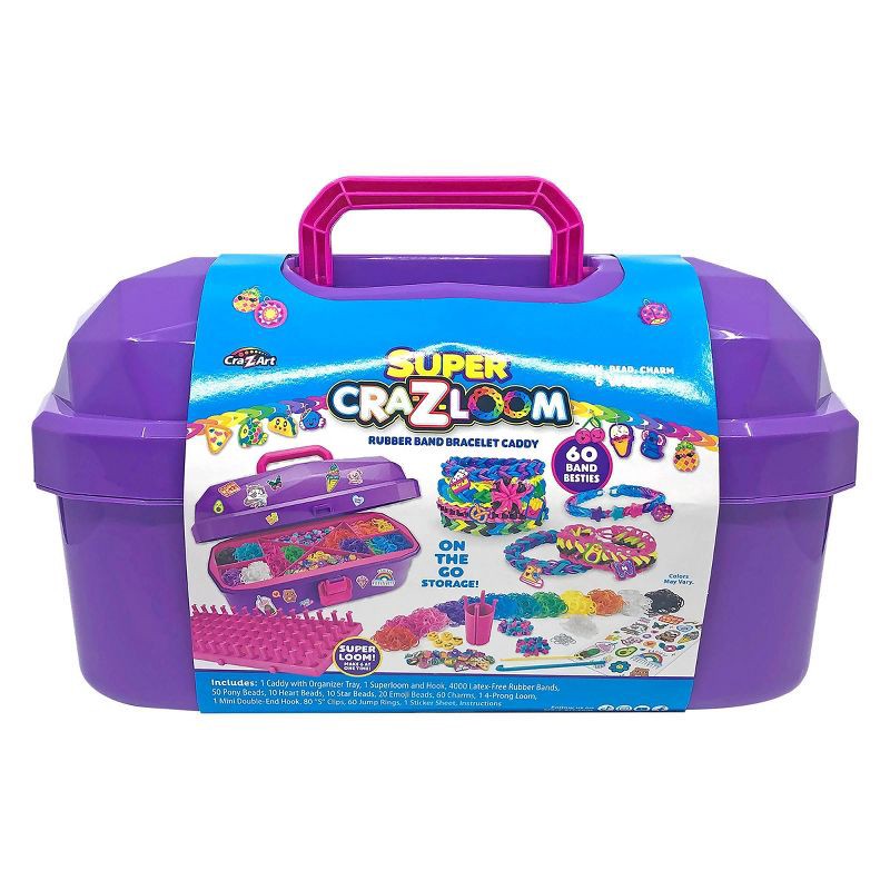 slide 8 of 9, Cra-Z-Loom Craft Caddy: Creative Activity Kit with Charms, Beads, Polypropylene & ABS Materials, 1 ct