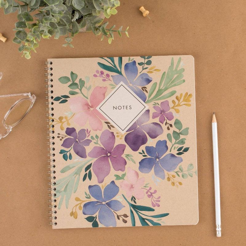slide 9 of 10, Cambridge 160pg Ruled Notebook 9.875"x8.75" Floral, 1 ct