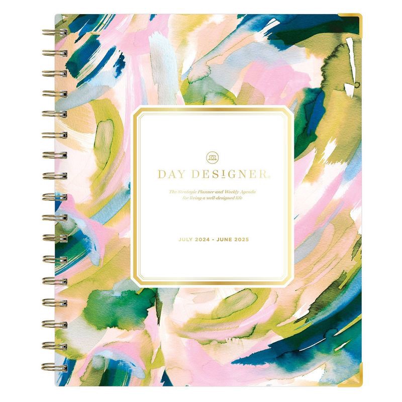 slide 1 of 14, Day Designer 2024-25 Weekly/Monthly Planner 9"x7" Wirebound Matte Day Dream: Adult Stationery, July-June, Multicolored, 1 ct