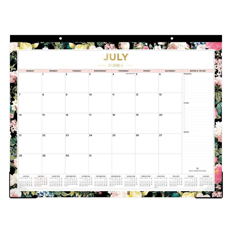 slide 1 of 3, Day Designer 2024-25 Monthly Desk Pad 17"x22" Trim Tape: Perforated Pages, Adult Desk Calendar, July-June Planner, 1 ct
