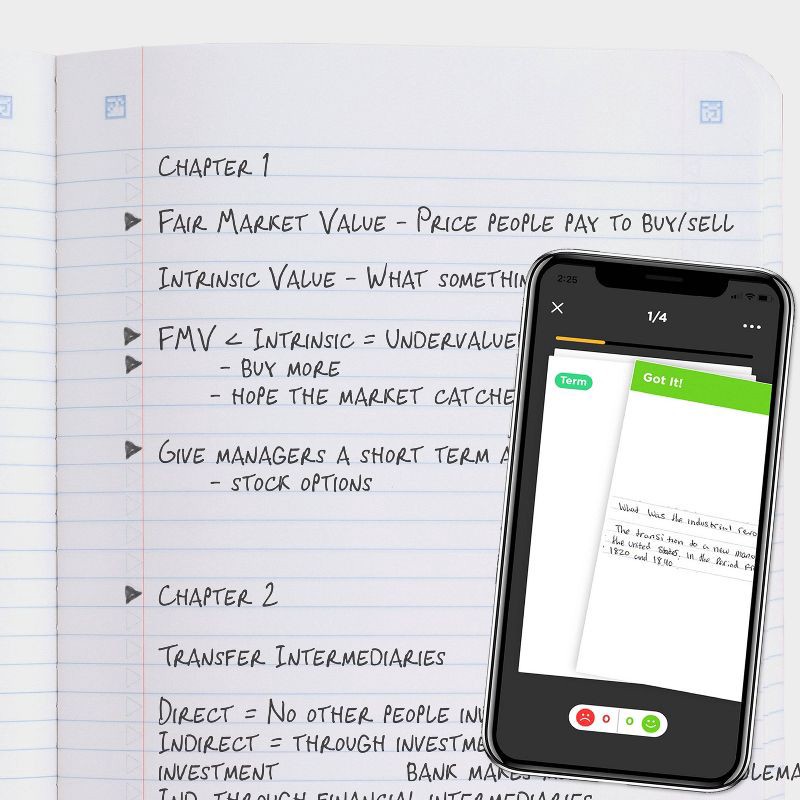 slide 2 of 10, Five Star 80pg College Rule Composition Notebook 9.75"x7.5": Soft Cover, Acid-Free, Sewn Binding, Adult Stationery, 1 ct