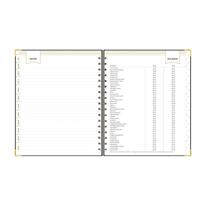 slide 12 of 14, Day Designer 2024-25 Weekly/Monthly Planner 9"x7" Wirebound Fabric Black: July-June, Adult, Tabs, 7x9" Paper, 1 ct