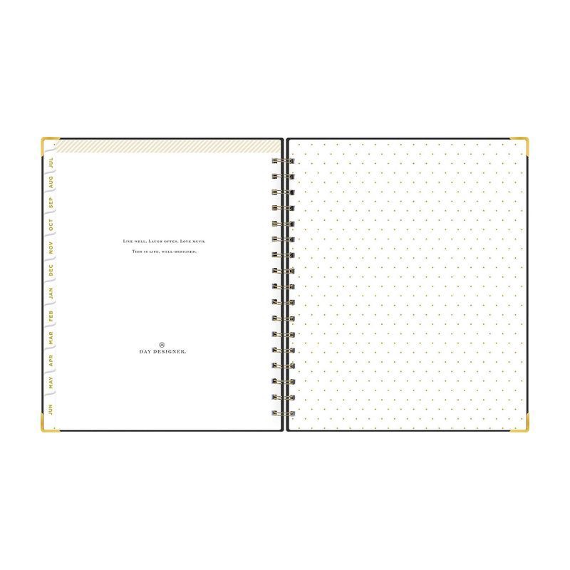 slide 13 of 14, Day Designer 2024-25 Weekly/Monthly Planner 9"x7" Wirebound Fabric Black: July-June, Adult, Tabs, 7x9" Paper, 1 ct