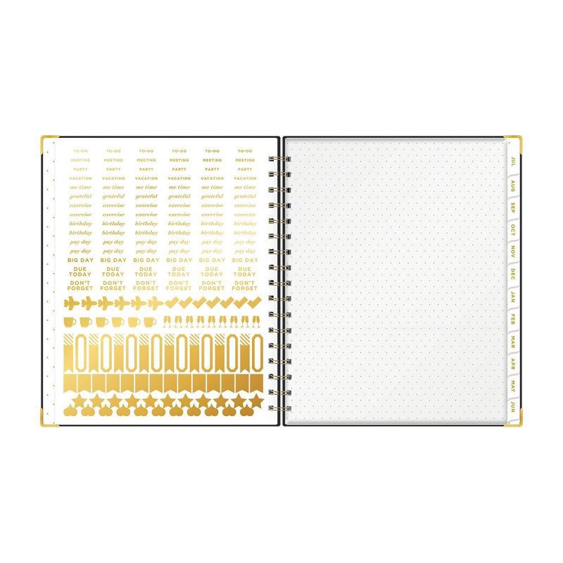 slide 7 of 14, Day Designer 2024-25 Weekly/Monthly Planner 9"x7" Wirebound Fabric Black: July-June, Adult, Tabs, 7x9" Paper, 1 ct