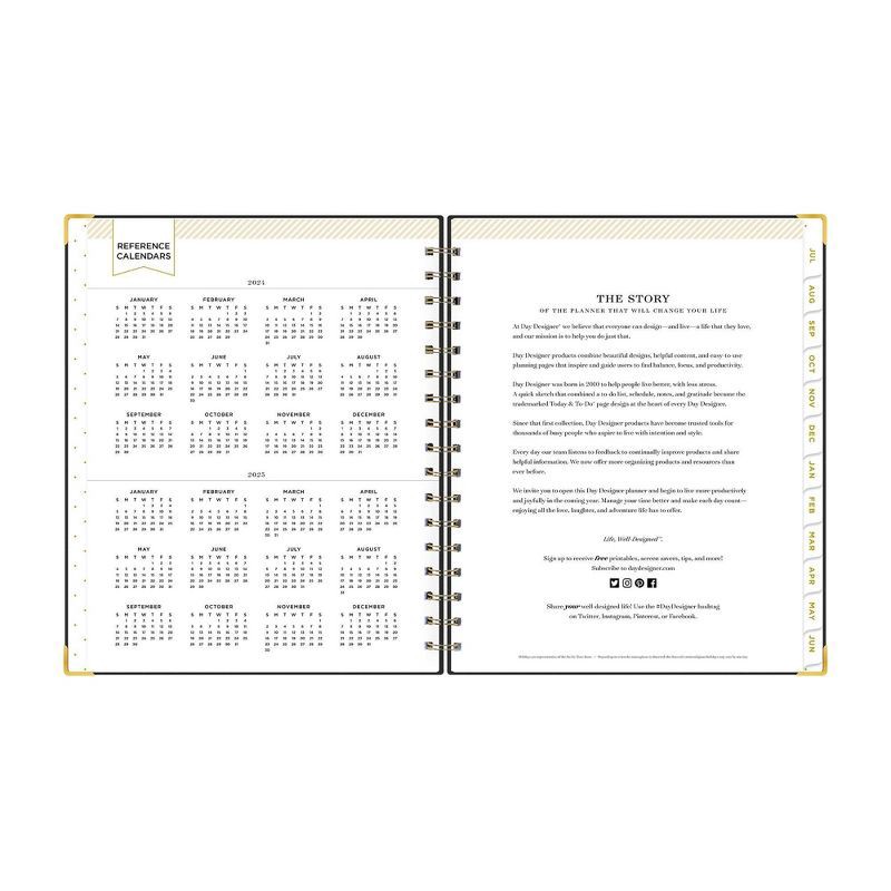 slide 8 of 14, Day Designer 2024-25 Weekly/Monthly Planner 9"x7" Wirebound Fabric Black: July-June, Adult, Tabs, 7x9" Paper, 1 ct