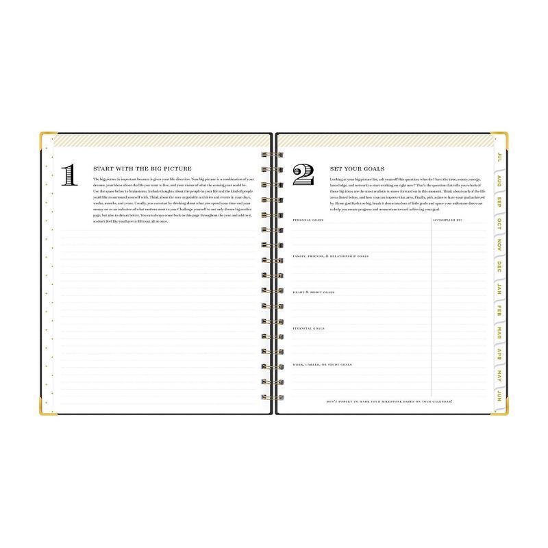 slide 9 of 14, Day Designer 2024-25 Weekly/Monthly Planner 9"x7" Wirebound Fabric Black: July-June, Adult, Tabs, 7x9" Paper, 1 ct