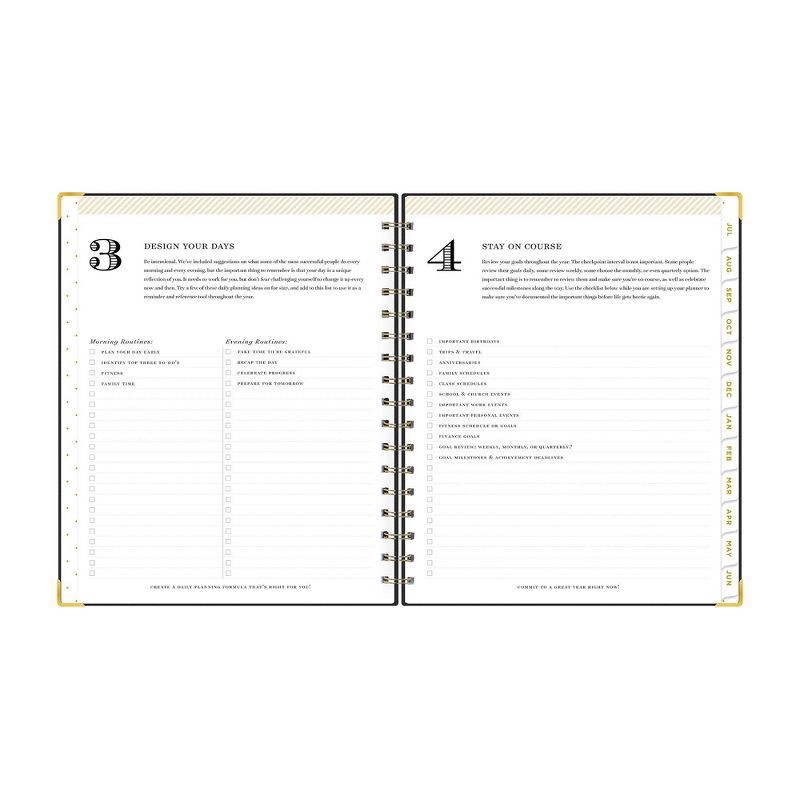 slide 10 of 14, Day Designer 2024-25 Weekly/Monthly Planner 9"x7" Wirebound Fabric Black: July-June, Adult, Tabs, 7x9" Paper, 1 ct