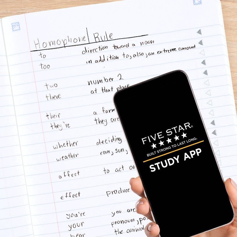 slide 2 of 11, Five Star 80pg Wide Ruled Composition Notebook 9.75"x7.5": Flexible Cover, Acid-Free, Rounded Corners, Adult Stationery, 1 ct