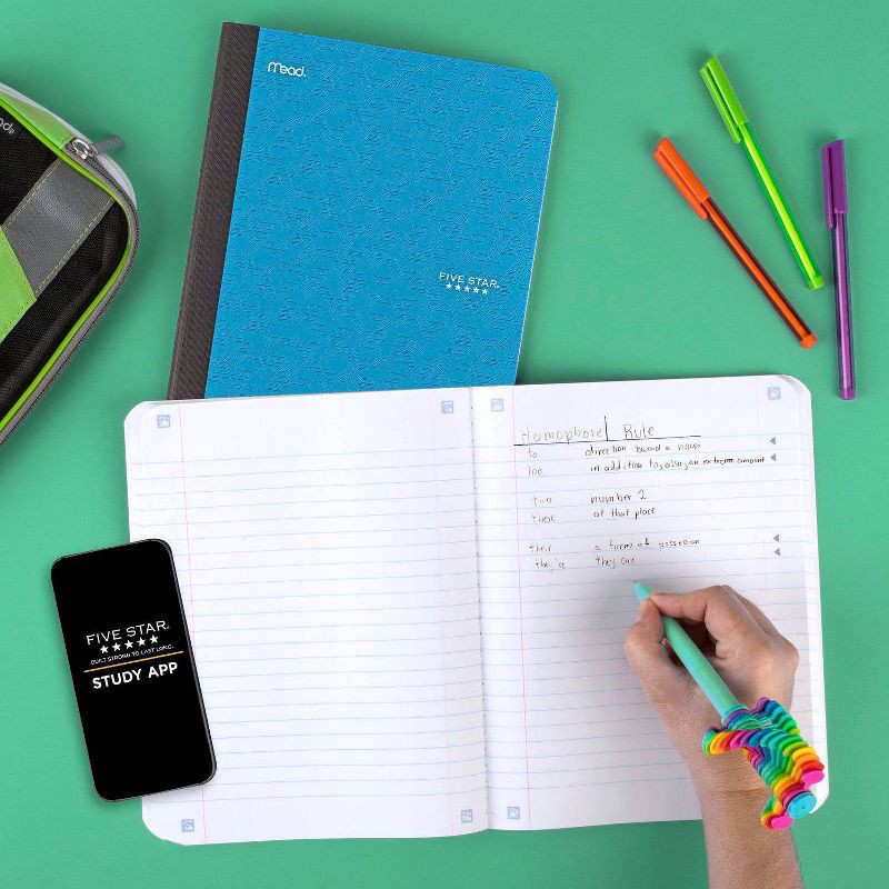 slide 7 of 11, Five Star 80pg Wide Ruled Composition Notebook 9.75"x7.5": Flexible Cover, Acid-Free, Rounded Corners, Adult Stationery, 1 ct