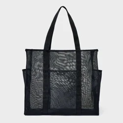 Mesh Tote Handbag - Shade & Shore™ Black: Polyester Unstructured Beach Bag