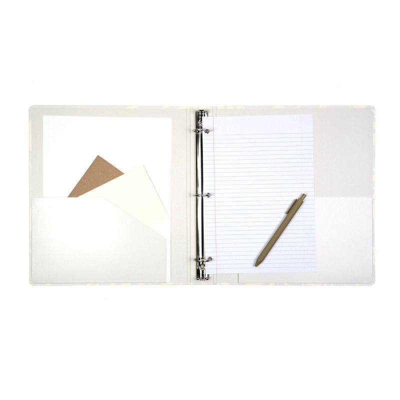 slide 4 of 7, Yoobi Evolve 1" O-Ring Binder 220 Sheet Capacity Light Blue Graphic Floral, 1 ct